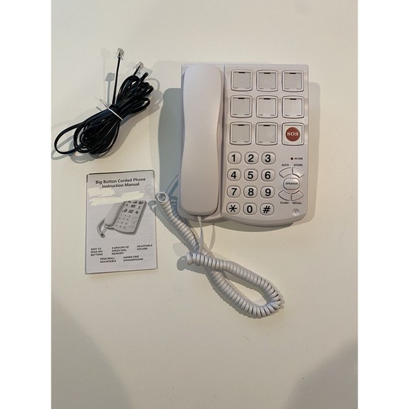 Big Button Phone Seniors, LD‑858HF Key Amplified Telephone Photo Memory Corded - Picture 2 of 7